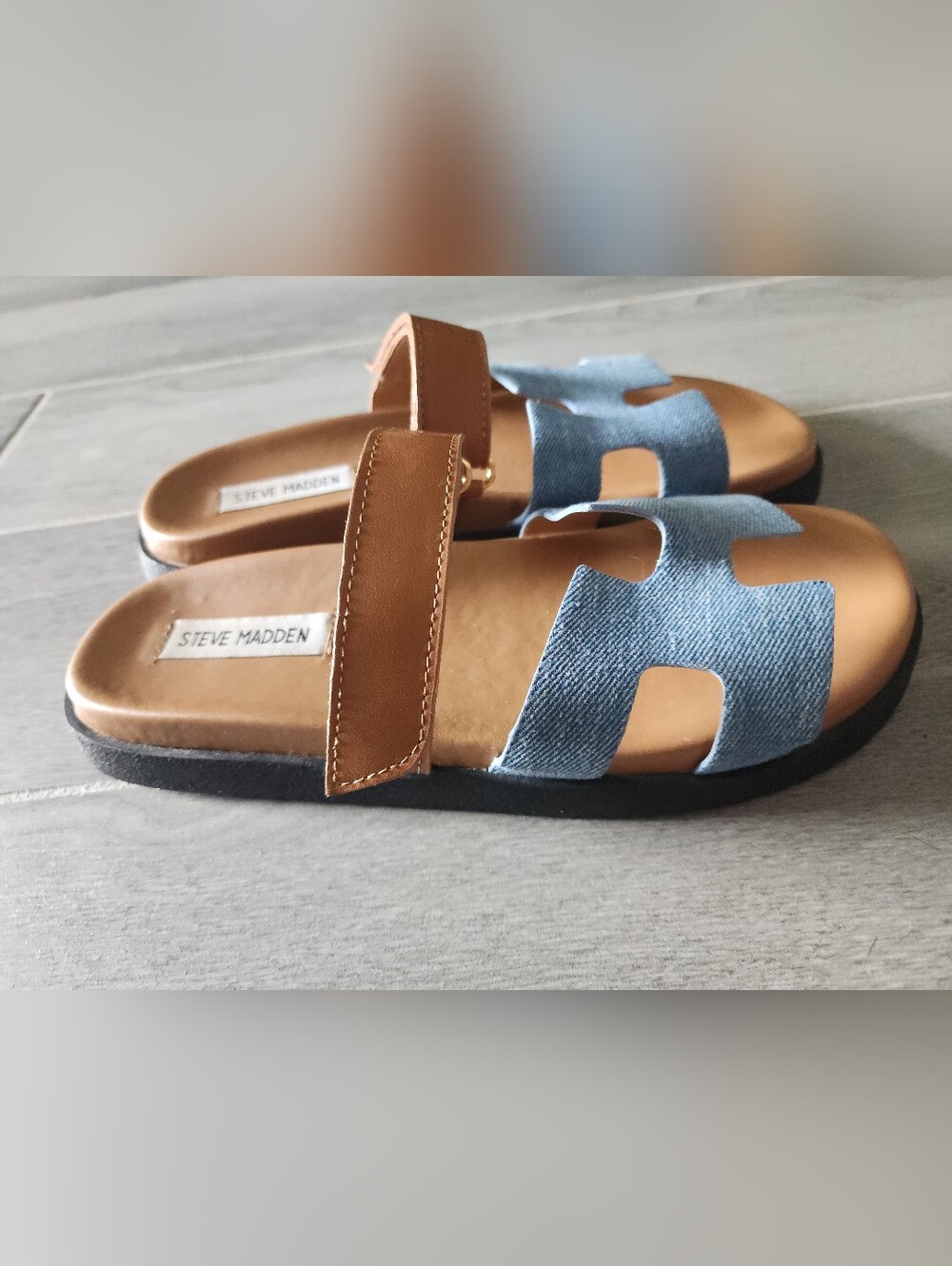 Steve Madden Mayven Sandals in Denim Multi - Picture 2 of 4